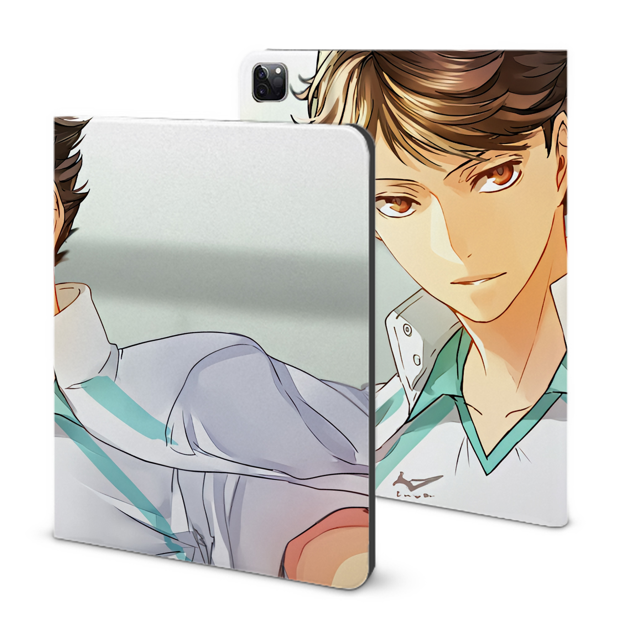 （画像用） ハイキュー!! Haikyu!! IPad ケース ブック型 PUレザー TPU 耐衝撃 軽量 薄型 ペン収納なし 全面保護 IPad 各モデル対応